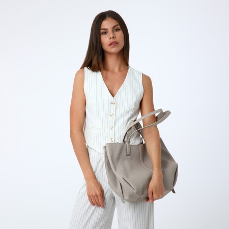 Women's bag on magnet, gray color-10