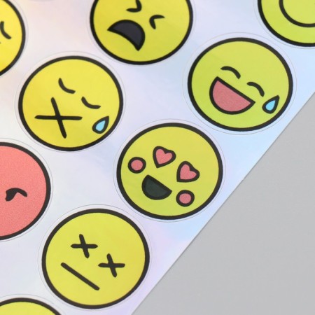 Holographic stickers (stickers) "emoticons" 10x15 cm, 5-214-1