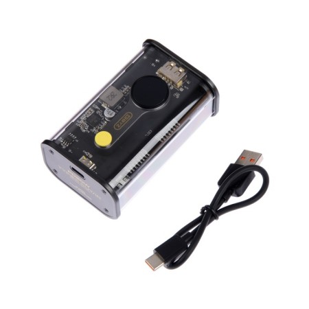 External BYZ W89, 10000 mAh, 1 Type-C, 1 USB, 22.5 W, 3 A, display, PD, black-9