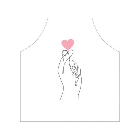 Apron of a kitchen with a photo print "Sign of love", adjustable, size OS-2