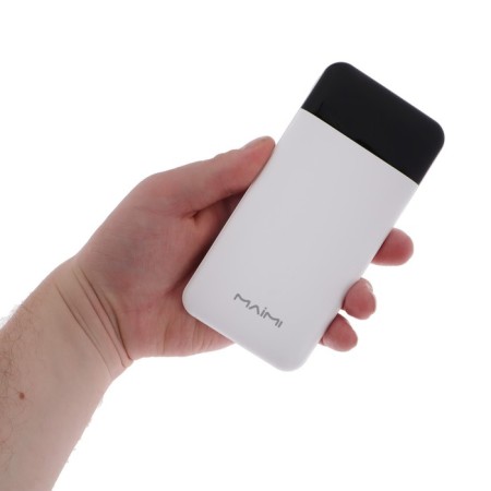 Maimi Mi3 external battery, 10,000 mAh, 2 USB, microUSB, type-C, display, 2.1 A, white-6