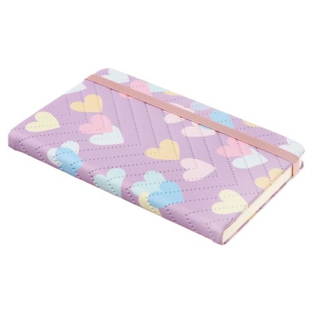 Notepad 80 sheets in a cage (8.8 x 14 cm) Mazari "Pastel Heart", on an elastic band, 70g/m2, 4 Mix colors-1
