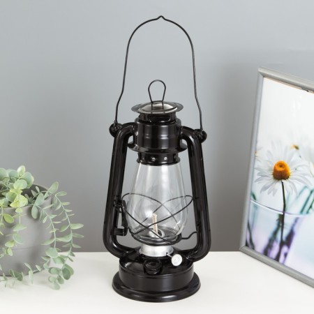 Kerosene lamp decorative black 14x18x30 cm risalux
