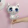Foil ball 15 "Mini-Figure" Kitten ", white