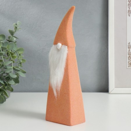 Souvenir Ceramics "Bearded Gnome in the High Coll" Orange Fllock 22x4.7x6.8 cm-5