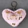 Soft toy "heart" with sequins, on the key fob, 10 cm, pale pink color