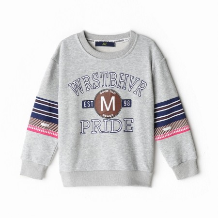 Sweatshirt for girls, gray color, height 152-158cm-5