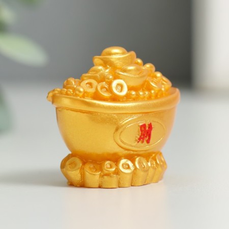Polystone souvenir "Cup with coins" 4x3.5 cm-1