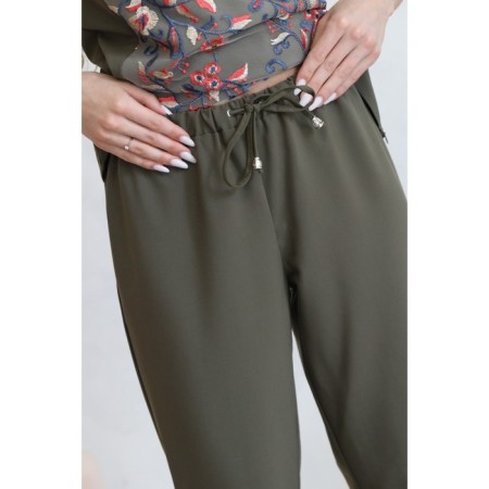Female suit, size 42, green color-1