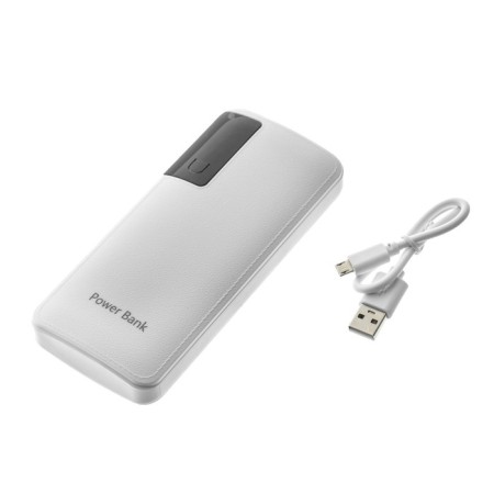 External battery Luazon PB-04, 7500 mAh, 3 USB, 2 A, display, flashlight, white-11