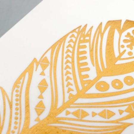 Golden Feather Tattoo 5.6x15 cm-2