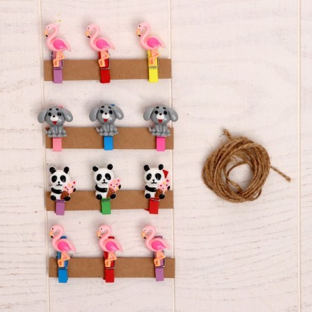 Set for photos and decor "Animals" 12 pcs.