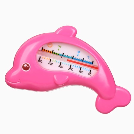 Dolphin bathtub thermometer, pink color