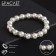 Bracelet Pearl "Bride" with rhinestones, ball No. 10, white color, d = 5.5 cm