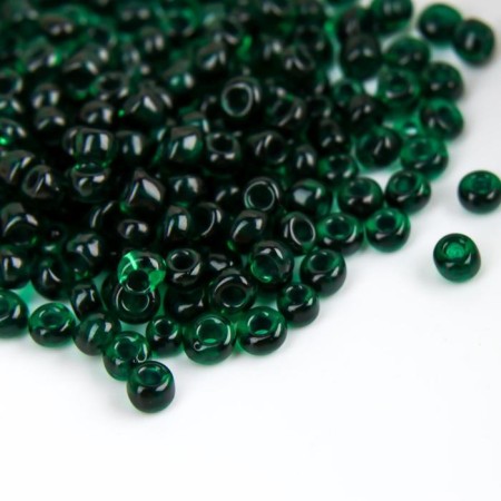 Beads "Zlatka" GR 08/0, 3 mm, 10 g dark green-1