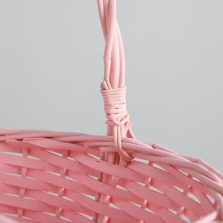 Wicker basket, willow, 30x21x12x25 cm, pink-2