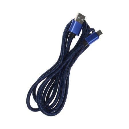 MicroUSB cable - usb, 2.1 a, nylon braid, 2 meters, blue-2