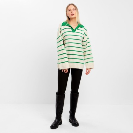 Female jumper, dark green color, one size (42-46)-2