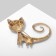 Brooch "Cat" is long -tailed, colored in gold