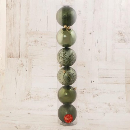 Set of balls plastic D-10 cm, 6 pcs "Amal" Green-1