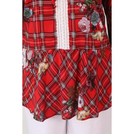 Female blouse, size 52, red color-10