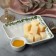Ceramic dish with sauce "olives", 18.6 x 17.5 x 4 cm, white color