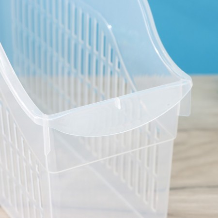 The storage container on the wheels Ricco, 10 l, 46.2 × 16.2 × 27.2 cm, with a pen, transparent-2