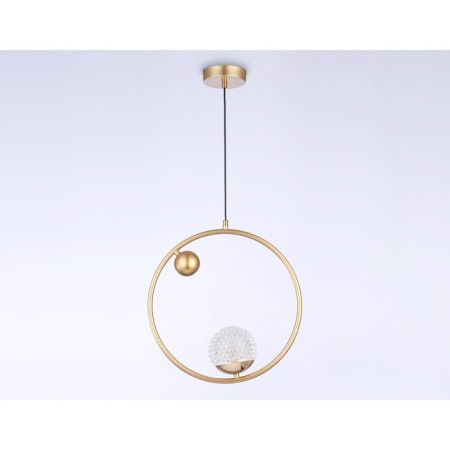 Suspended lamp with a change of lamp Ambrella Light, Crystal, Tr5428, G9, Color Gold-3