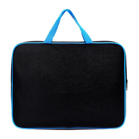 Folder with handles textile A4, 350 x 265 x 45 mm, PMD 2-42 "Office", inner pocket, black/bright blue-2