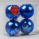 Set of balls plastic D-8 cm, 4 pcs "Snowball" White-blue