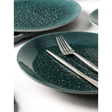 Porcelain plate flat Natur Sea, D = 16.5 cm, turquoise color-7