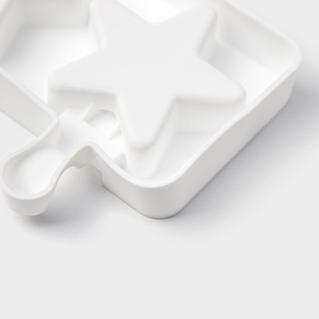 Form for ice cream shares "Star", silicone, 28.5 × 10.5 × 2 cm, 4 cells, white color-3