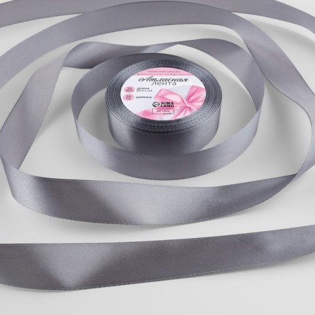 Satin tape, 25 mm × 23 ± 1 m, color gray No. 60