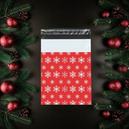 Courier bag with an adhesive valve, "snowflakes" 17 x 26 cm, set 40 pcs-2