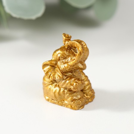 NECE Polystone "Elephants" gold set 6 pieces 3x2.4x1.8 cm-1