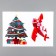 Sticking plastic interior color "Christmas tree and Santa Claus on the plane" 20x30 cm