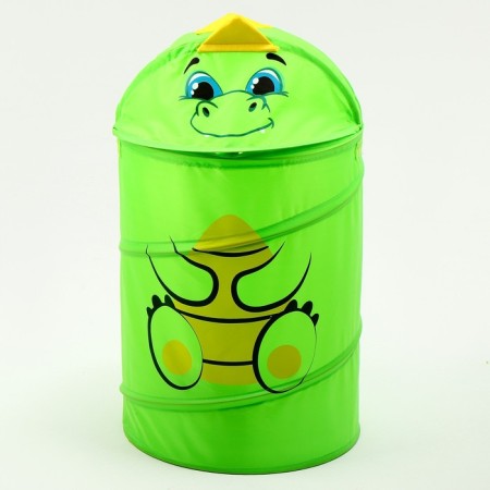 A basket for storing toys "dinosaurus" with handles and a lid, 55 x 33 x 33 cm, green-2