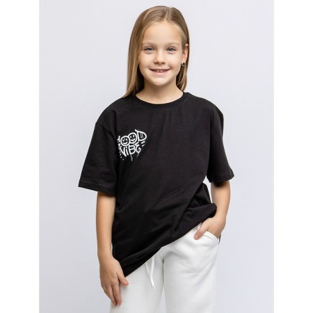 Children's T -shirt, height 116 cm, black color-2