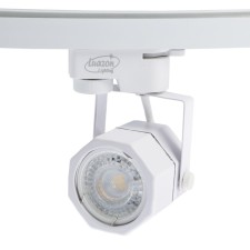 Luazon Lighting track lamp for the GU10 lamp, eight faces, white housing