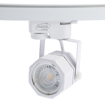 Luazon Lighting track lamp for the GU10 lamp, eight faces, white housing