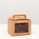 The box is folding, with a window and a handle, craft, 10 x 14 x 10 cm