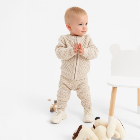 Pants Knitted Minaku, beige color, height 68-74 cm-2