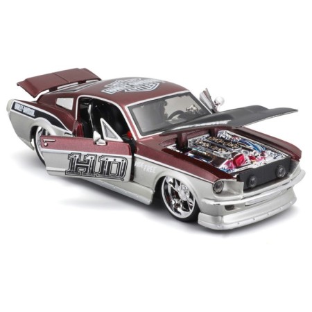 MASTO Die-Cast Harley-Davidson 1967 Ford Mustang GT, 1:24, Black-Orange color-3