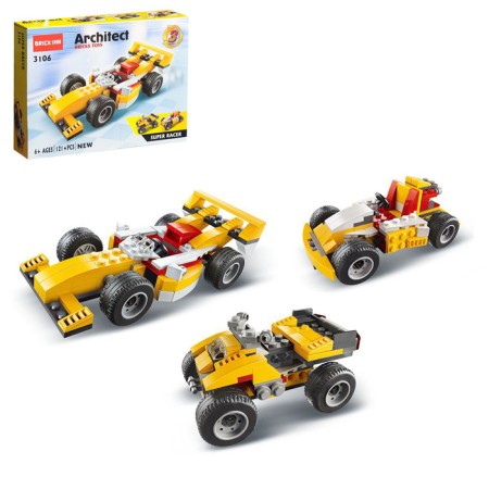 Constructor "Racing Bolid", 3 assembly options, 121 details