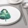 Board of ceramic dessert "Botanika. Palma ", d = 20 cm, the color is white and green