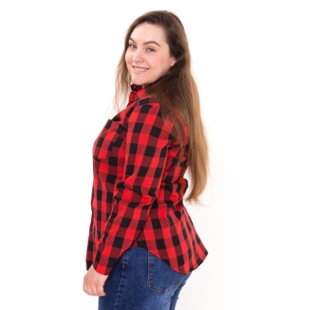 Women's shirt, red-black cage, size 58-5