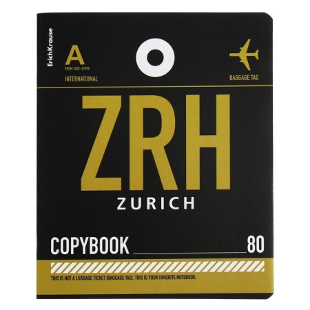 Notebook of 80 sheets in the Erichkrause Cage "Luggage Birks", cover Cross Cardboard, Offset Block, Mix-5