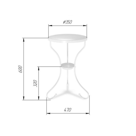 Journal table, 470x470x600, White Muar-2
