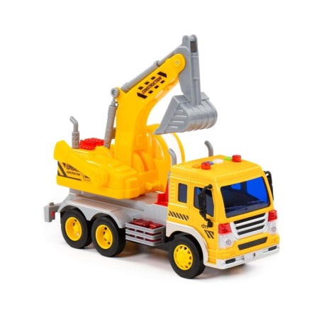 City Excavator car, inertial, with light and sound, yellow color-7
