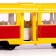 Metal machine "tram", light and sound effects, doors open, inertial, 18 cm